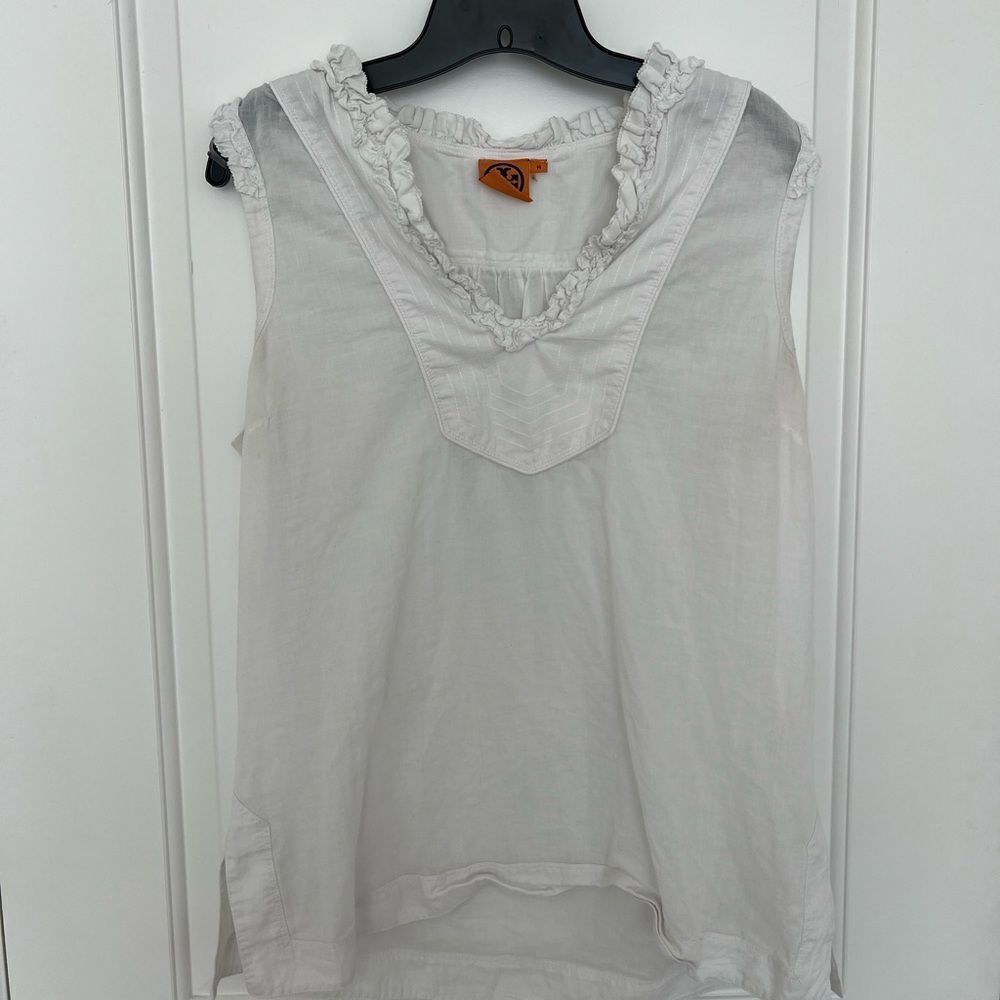 Tory Burch White Sleeveless Top 14 RUNS SMALL